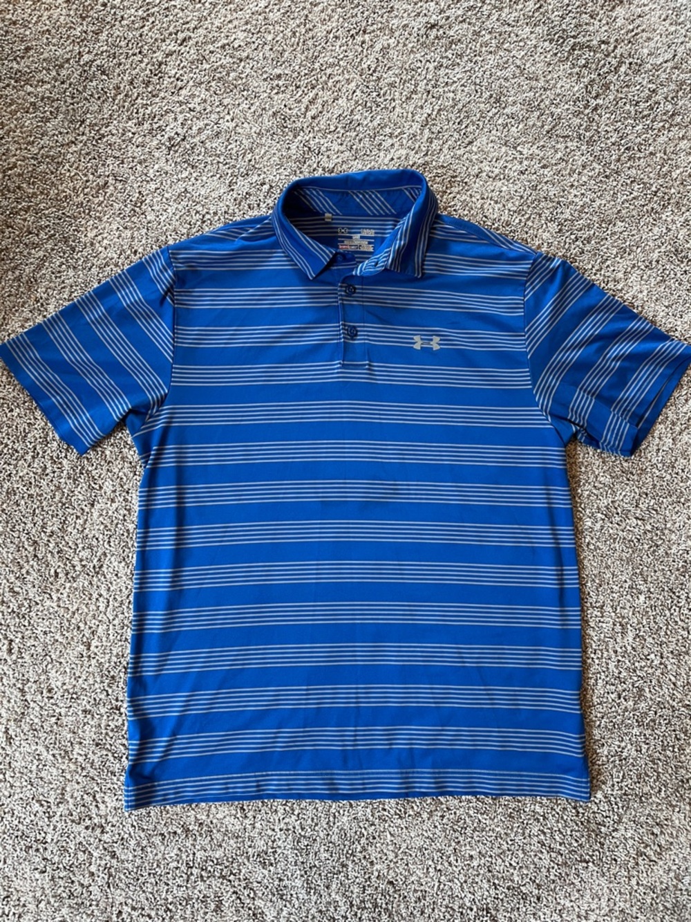 Under Armour Men’s Royal Blue Striped Golf Polo